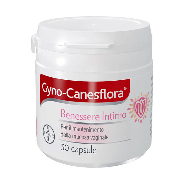  Gyno Canesflora Probiotico Con Vitamina B2 Per Benessere Intimo E Flora Vaginale Equilibrata, 30 Capsule 