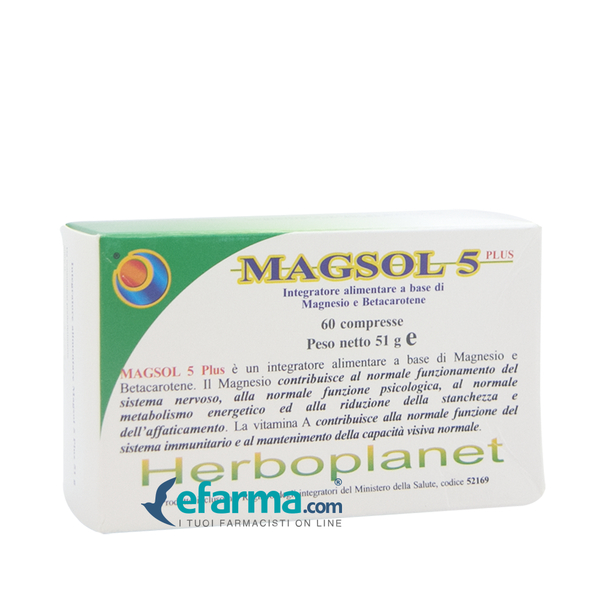  Herboplanet  Magsol 5 Plus Integratore 60 Compresse 