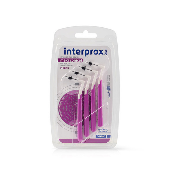  Interprox Plus Maxi Conical 4 Scovolini Viola Anti-placca E Anti-carie Per Spazi Interdentali Più Grandi 