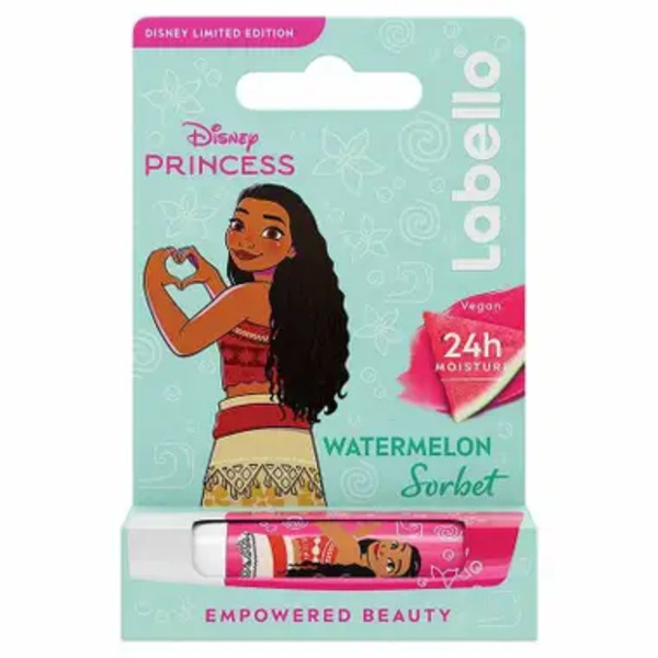  Labello Disney Princess Limited Edition Vaiana Di Oceania Balsamo Labbra Colorato Burrocacao Aroma Anguria 4,8 G 