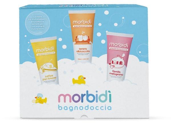  Morbidì Bagnodoccia Cofanetto Con Bagnodoccia Pan-limone, Bagnodoccia Tenera Albicocca E Bagnodoccia Favola Melograno 