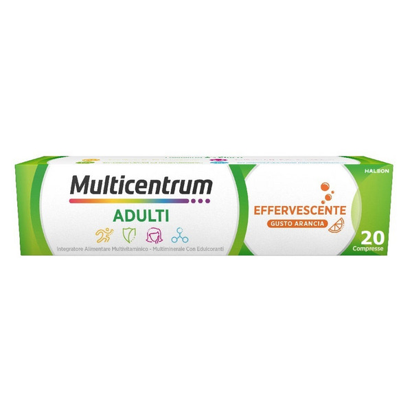  Multicentrum Adulti Effervescente Integratore Alimentare Multivitaminico Vitamina B C D3 Ferro 20 Compresse 