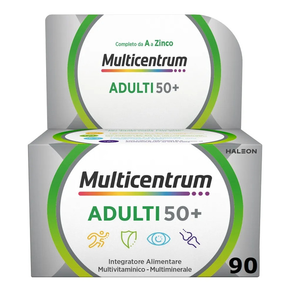  Multicentrum Adulti 50+ Integratore Alimentare Multivitaminico Vitamine B C E Magnesio Calcio 90 Compresse 