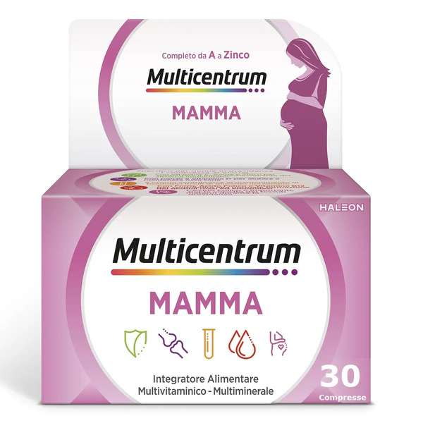  Multicentrum Mamma Integratore Alimentare Multivitaminico Gravidanza Acido Folico D3 Calcio 30 Compresse 