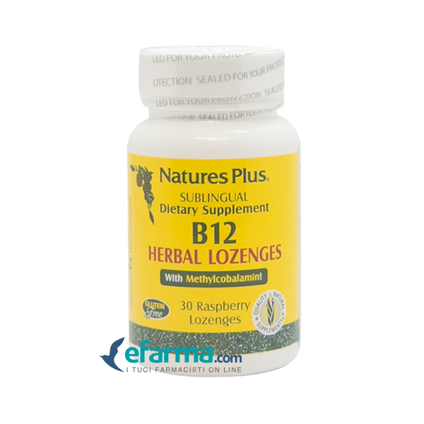  Nature's Plus Vitamina B12 Sublinguale Integratore 30 Pastiglie 