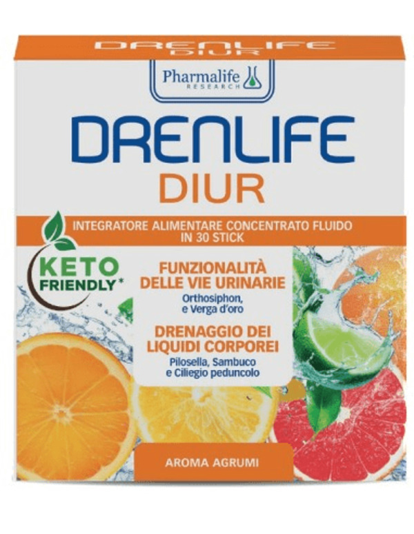  Pharmalife Drenlife Diur Integratore Per Funzionalità Delle Vie Urinarie E Drenaggio Dei Liquidi Aroma Agrumi 30 Stick 