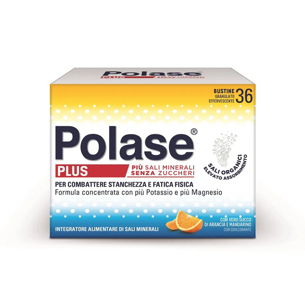  Polase Plus Più Magnesio E Potassio Integratore Alimentare Sali Minerali Arancia Mandarino 36 Bustine 
