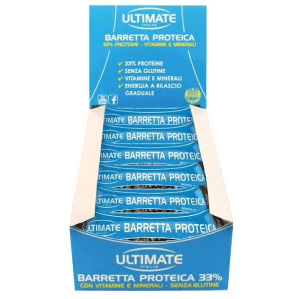  Ultimate Barretta Proteica Caffè 24 Pezzi 40g 33% Proteine Dieta Zona Senza Glutine Pasto Sostitutivo 