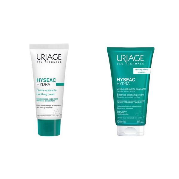  Uriage Hyséac Hydra Trattamento Emolliente Pelle Disidratata 40 Ml + Crema Detergente Purificante Viso E Corpo 150 Ml 