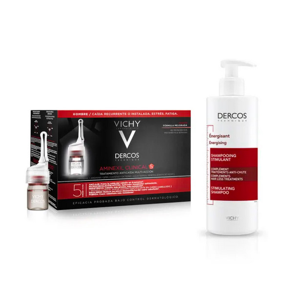  Vichy Dercos Dt Shampoo Energizzante 400 Ml + Vichy Dercos Aminexil Trattamento Anticaduta Uomo 42 Fiale 42 X 6 Ml 