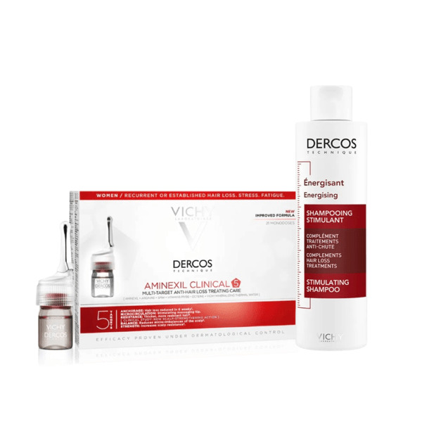  Vichy Dercos Dt Shampoo Energy+ Energizzante Anticaduta 200 Ml + Vichy Dercos Aminexil Trattamento Anticaduta Donna 21 Fiale 21 X 6 Ml 