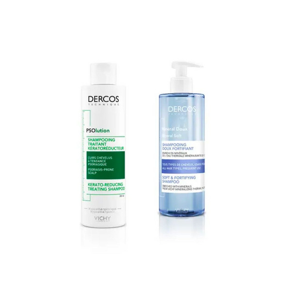  Vichy Dercos Psolution Shampoo Trattamento Cheratoriduttore 200 Ml + Vichy Dt Dolcezza Shampoo Minerale 400 Ml 