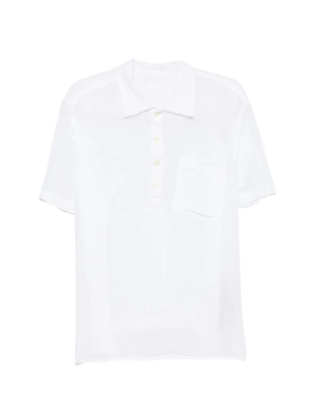  120% Lino Polo Con Taschino - Bianco 