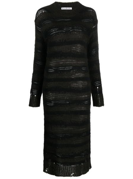  Acne Studios Abito Midi A Righe - Nero 