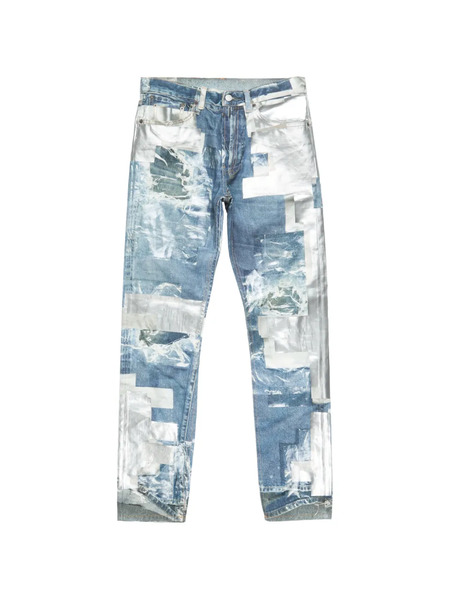  Acne Studios Jeans Dritti Con Design Patchwork - Blu 