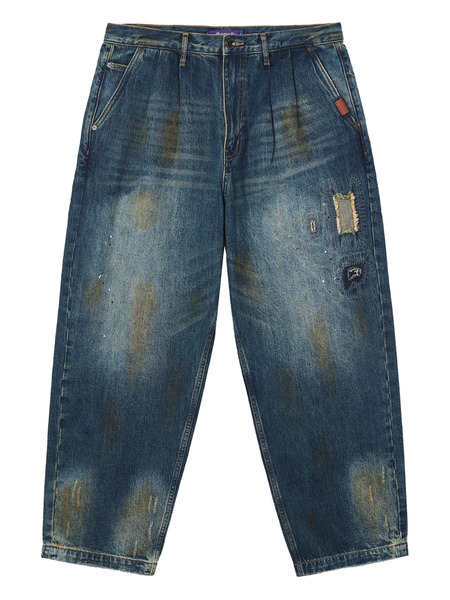  Aftermaths Jeans Con Design Patchwork - Blu 
