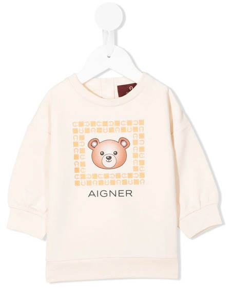  Aigner Kids Maglione Con Stampa - Toni Neutri 