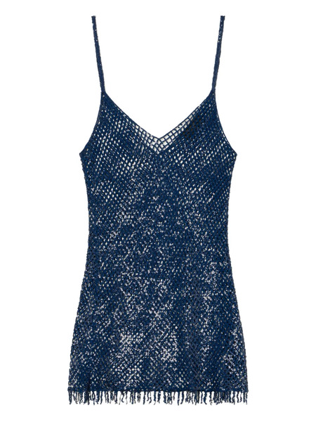  Alanui Abito Corto Nothing But Light Con Frange - Blu 