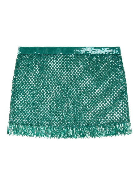  Alanui Minigonna Nothing But Light Con Frange - Verde 