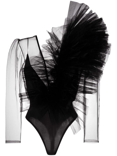  Alchemy Body Semi Trasparente Con Ruches - Nero 