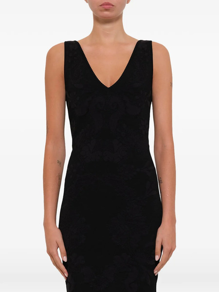  Alexander Mcqueen Abito Con Scollo A V - Nero 