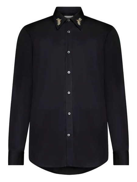  Alexander Mcqueen Camicia Dragonfly Con Ricamo - Nero 