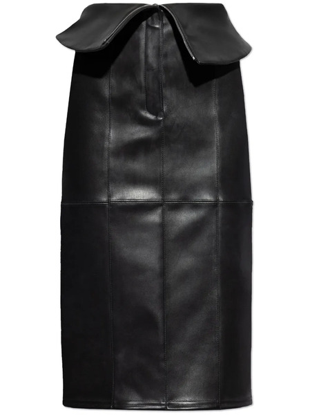  Alexander Mcqueen Gonna A Matita In Pelle - Nero 