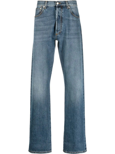  Alexander Mcqueen Jeans Dritti Con Risvolto - Blu 
