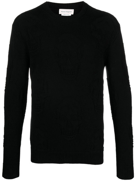  Alexander Mcqueen Maglione Con Effetto Jacquard - Nero 