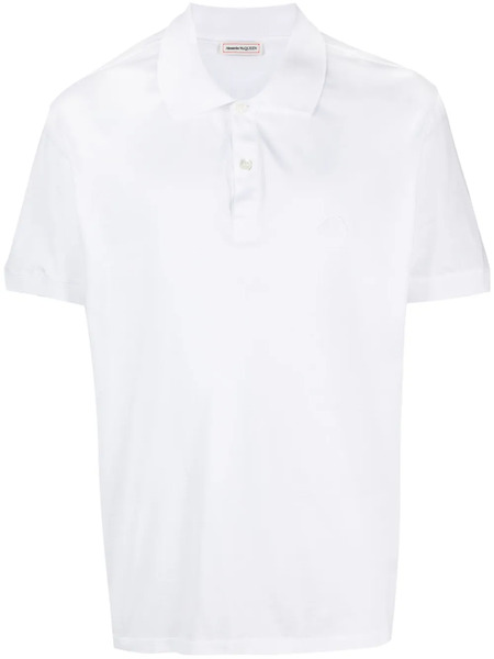  Alexander Mcqueen Polo Con Ricamo - Bianco 