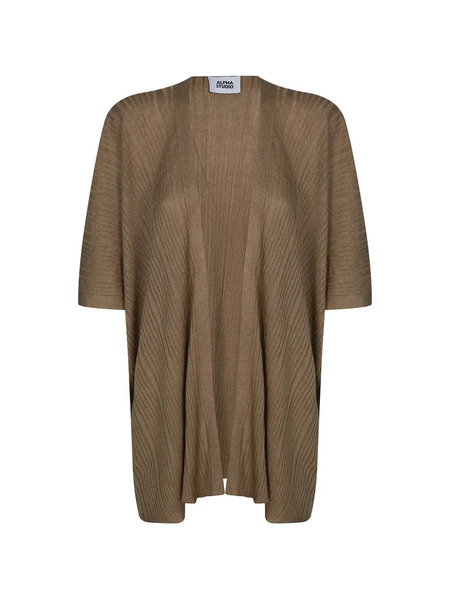  Alpha Studio Cardigan A Coste - Marrone 