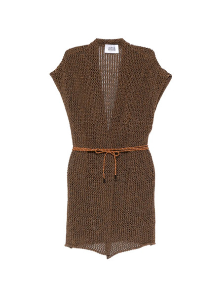  Alpha Studio Maglione Con Cintura - Marrone 