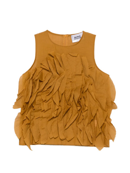  Alpha Studio Top Con Ruches - Giallo 