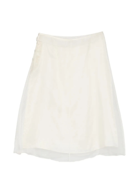  Ami Paris Gonna Midi Semi Trasparente - Bianco 