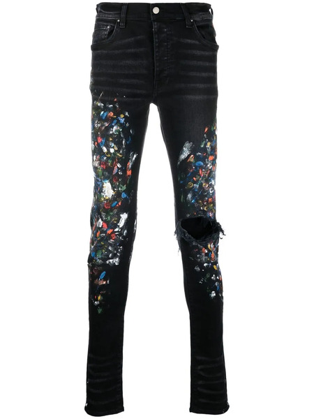 Amiri Jeans Skinny Con Effetto Vissuto - Nero 