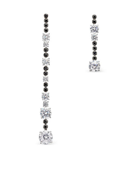  Anabela Chan X Robert Wun Orecchini Garden & Time Morse Code In Oro Bianco 14 Carati E Vermeil Rodiato Con Diamanti E Zaffiri - Argento 
