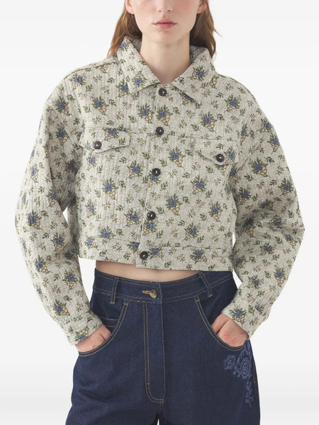  Antik Batik Giacca Crop A Fiori - Verde 