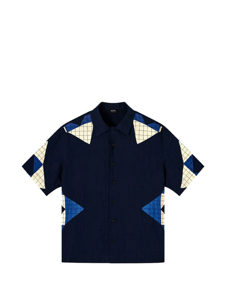  A.p.c. Camicia Con Design Patchwork - Blu 