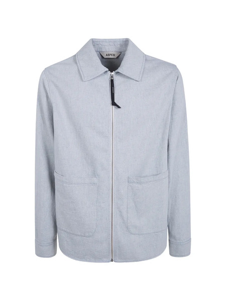  Aspesi Giacca-camicia Con Zip - Blu 