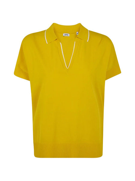  Aspesi Polo Con Bordo A Contrasto - Giallo 