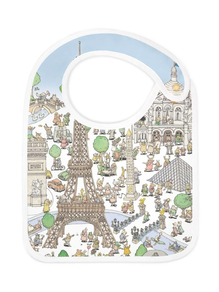  Atelier Choux Bavaglino Con Stampa Paris - Blu 