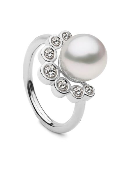  Autore Moda Anello Brea Con Perle - Argento 