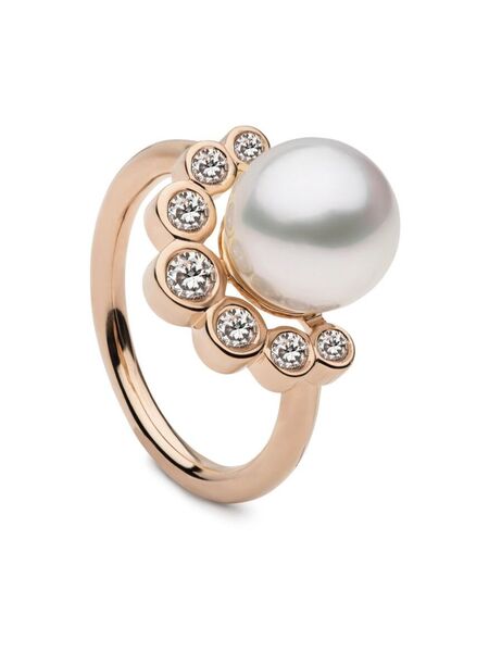  Autore Moda Anello Brea Con Perle - Rosa 