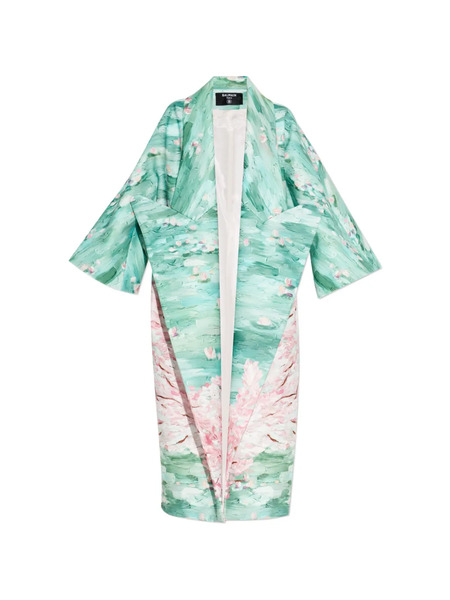  Balmain Cappotto Oversize A Fiori - Verde 