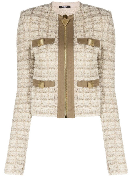  Balmain Giacca Con Zip - Verde 