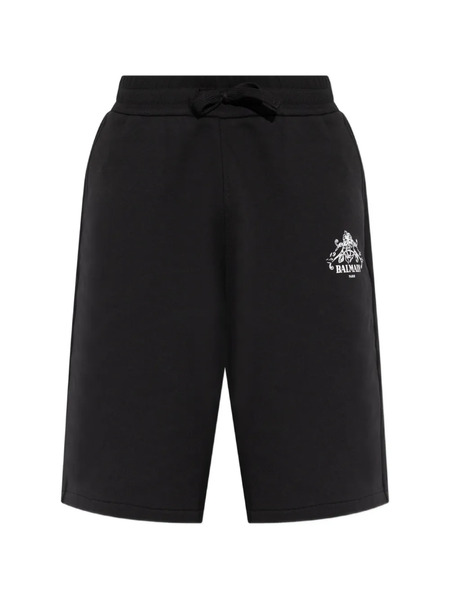  Balmain Logo-print Drawstring Shorts - Nero 