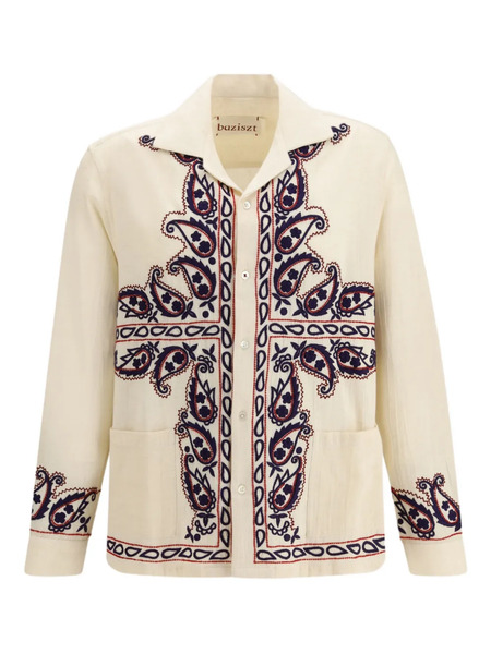 Baziszt Camicia Memento Con Ricamo - Toni Neutri 