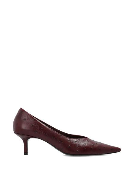  Black Suede Studio Pumps Briar A Punta - Rosso 