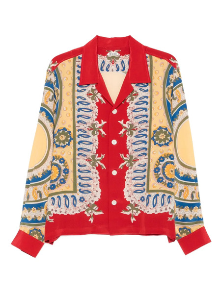  Bode Camicia Bricolage In Seta - Rosso 