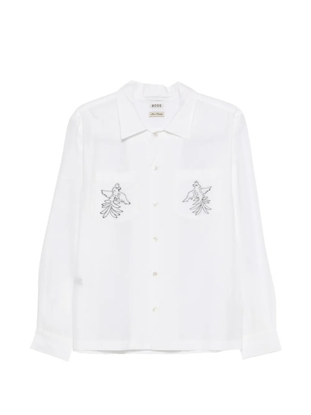  Bode Camicia Cockatoo Con Ricamo - Bianco 